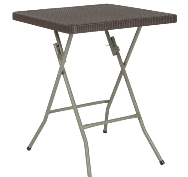 1.95-Foot Square Rattan Plastic Folding Table