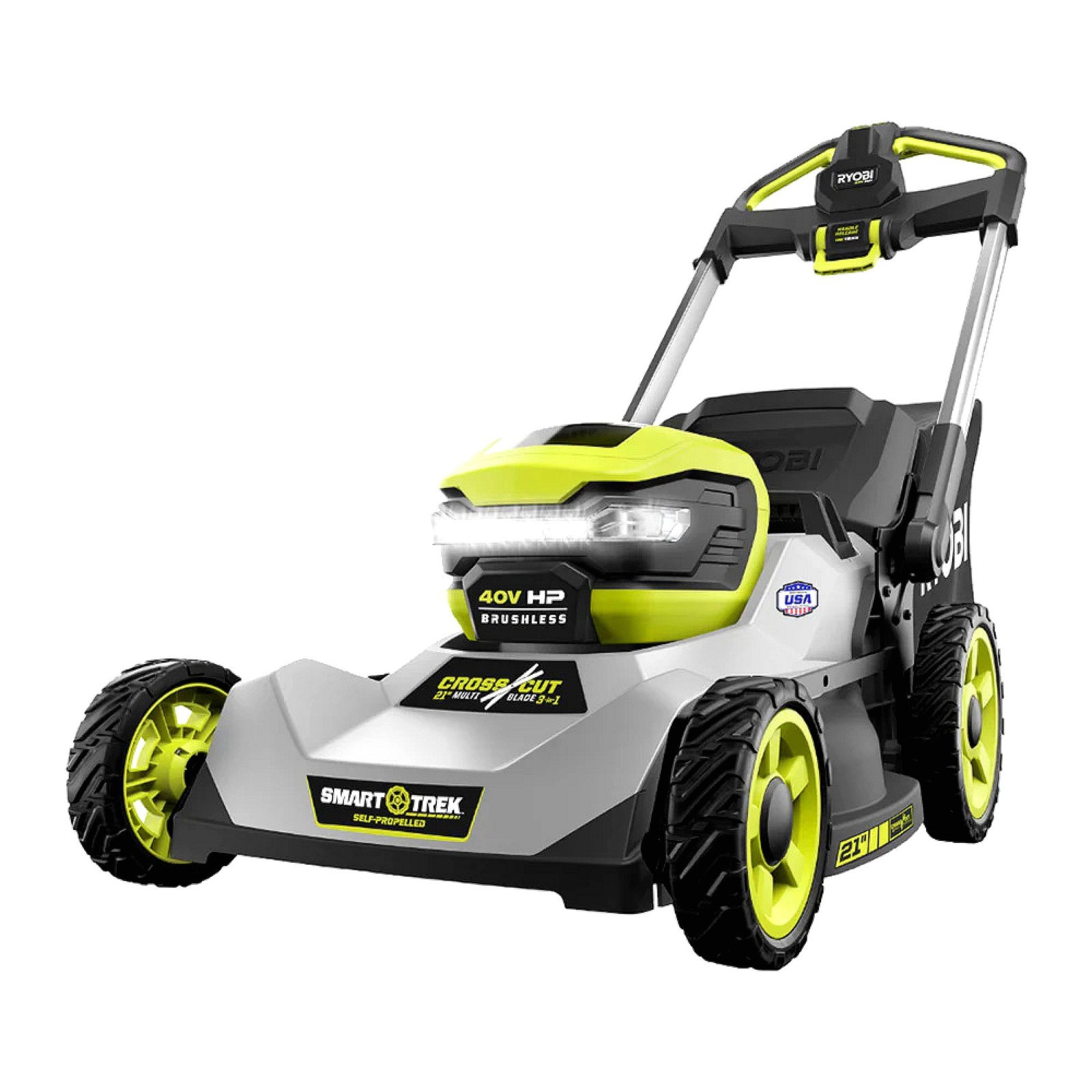 RYOBI 40V HP Brushless 21″ Self-Propelled Multi-Blade Lawn Mower Kit
